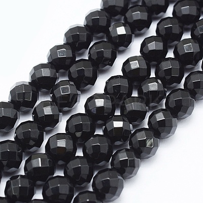Natural Black Onyx Beads Strands G-E469-07-4mm-1