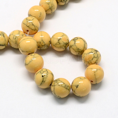 Dyed Synthetic Turquoise Gemstone Bead Strands X-TURQ-R032-8mm-XSS13-1