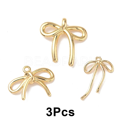 3Pcs 3 Styles Brass Pendants KK-YW0003-66G-1