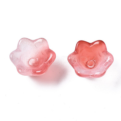Transparent Two Tone Spray Painted Glass Beads GLAA-Q089-002B-006-1