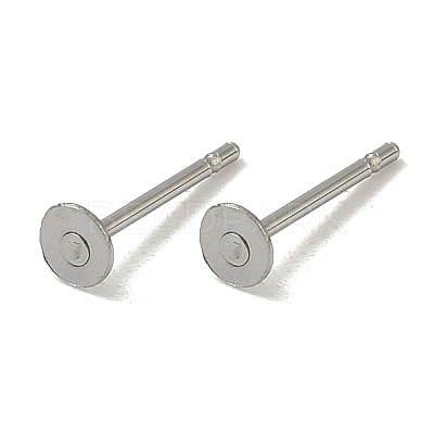 Non-Tarnish 316 Surgical Stainless Steel Flat Round Blank Peg Stud Earring Settings STAS-R073-06G-1