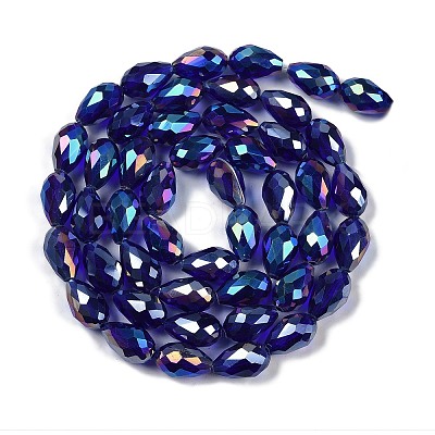 Transparent Electroplate Glass Beads Strands EGLA-N013-T6mm-B07-1