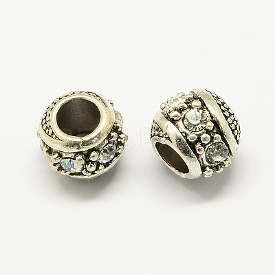Alloy Rhinestone European Beads MPDL-R036-08F-1