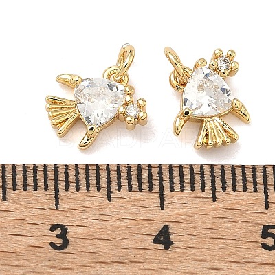 Brass Micro Pave Cubic Zirconia Charms KK-A291-12A-G-1