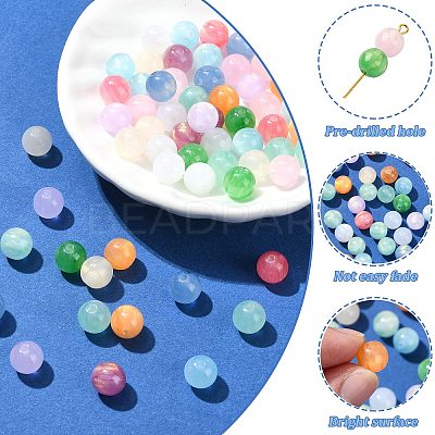 100Pcs 11 Colors Resin Imitation Cat Eye Beads FIND-CJ0003-15-1