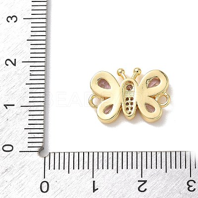 Brass Pave Cubic Zirconia Butterfly Links Connector Charms KK-L268-028G-1