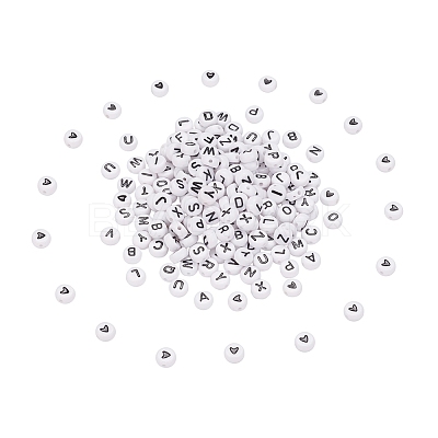 200Pcs 2 Style White Acrylic Enamel Beads SACR-YW0001-04-1