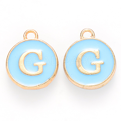 Golden Plated Alloy Enamel Charms X-ENAM-S118-04G-1