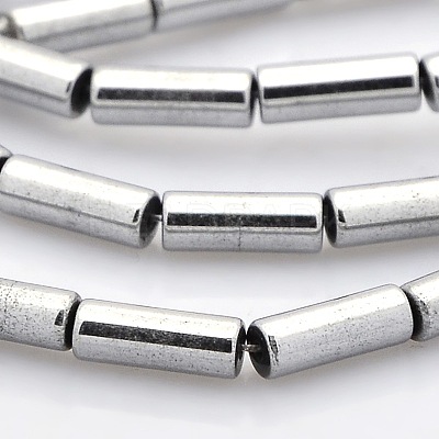 Grade A Electroplate Non-magnetic Synthetic Hematite Column Beads Strands G-M066-02-1