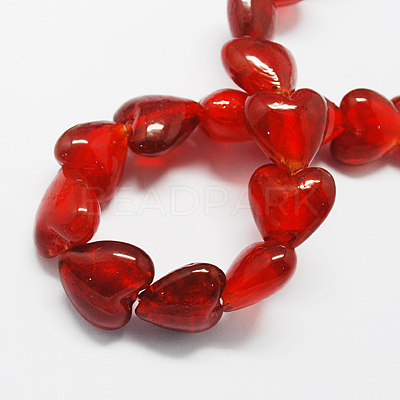 Handmade Silver Foil Glass Beads FOIL-R050-15x10mm-M-1