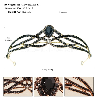 Alloy Rhinestone Hair Bands  for Woman Girls PW-WGA69DD-10-1