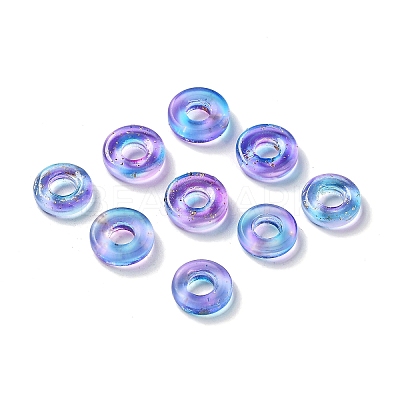 Transparent Spray Painted Glass Beads X-GLAA-N035-04A-1