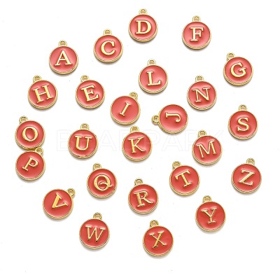 Initial Letter A~Z Alphabet Enamel Charms ENAM-X0018-11-1