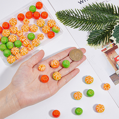 50Pcs 5 Style Mini Resin Simulation Orange RESI-DC0001-27-1