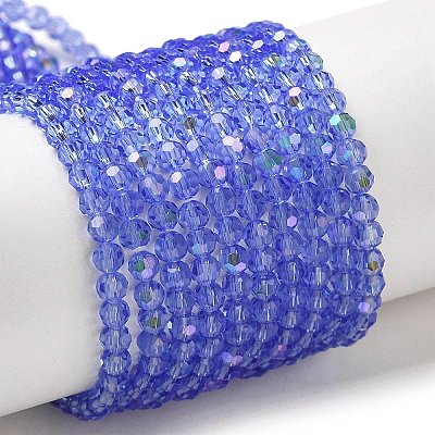 Electroplate Transparent Glass Beads Strands LS-EGLA-A035-T3mm-L14-1