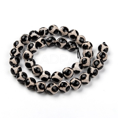 Tibetan Style Turtle Back Pattern dZi Beads X-G-H1453-1-1