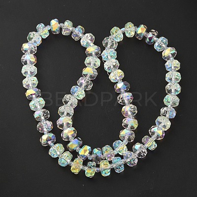 Transparent Electroplate Glass Beads Strands EGLA-P062-01A-1