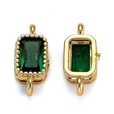 Real 18K Gold Plated Brass Micro Pave Cubic Zirconia Links Connectors ZIRC-L100-009G-1