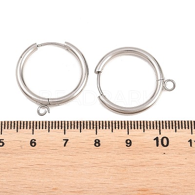 316 Stainless Steel Huggie Hoop Earring Findings EJEW-B158-01F-P-1