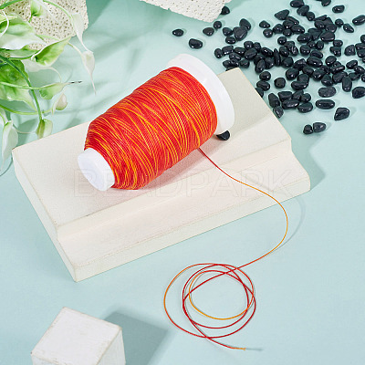 1 Roll Gradient Color Segment Dyed Round Waxed Polyester Cord YC-TADJ0001-03B-1