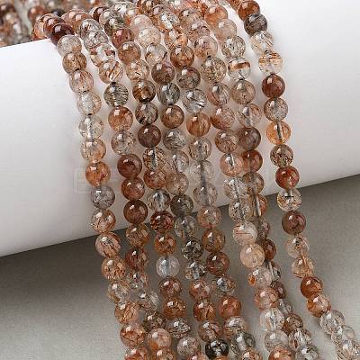Natural Black Gold Rutilated Quartz Beads Strands G-L657-B02-6mm-1