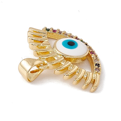 Brass Micro Pave Colorful Cubic Zirconia Enamel Pendants KK-G439-57G-1