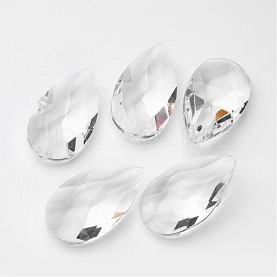 Faceted Teardrop Glass Pendants GLAA-R149-01-1