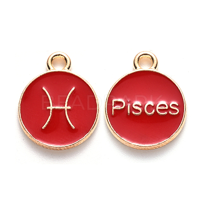 Alloy Enamel Pendants X-ENAM-S124-01B-07H-1