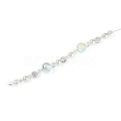 Glass and Acrylic and Imitation Pearl and Rhinestone Beads Strands MAK-T011-06F-1