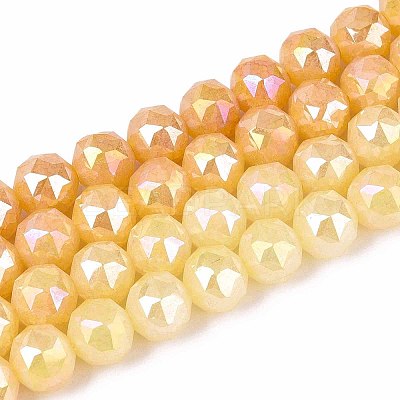 Anti-Tarnish Electroplate Glass Beads Strands GLAA-N064-10mm-11-1