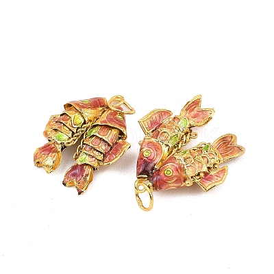 Brass Cloisonne Pendants KK-P251-A01-G-03-1