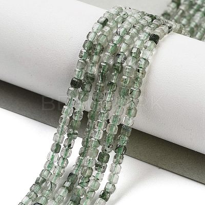 Natural Green Rutilated Quartz Beads Strands G-H042-B13-01-1