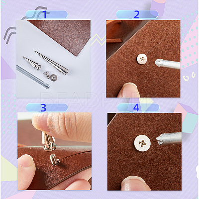 30 Sets 2 Style Alloy Rivets Set PALLOY-GF0001-07-1
