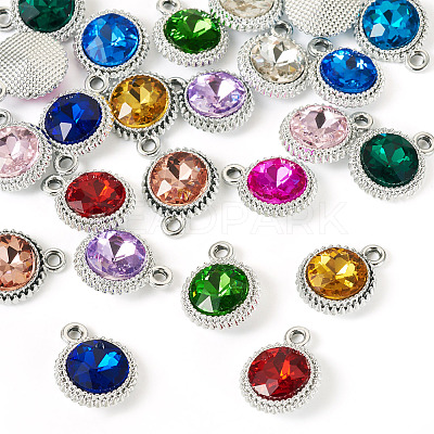 24Pcs 12 Colors K5 Glass Pendants FIND-TA0007-92P-1