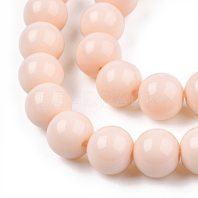 Opaque Solid Color Glass Beads Strands LS-GLAA-T032-P10mm-09-1