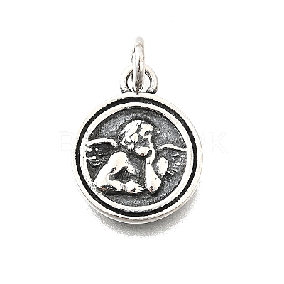 925 Sterling Silver Thinking Angel Charms STER-G046-05AS-1