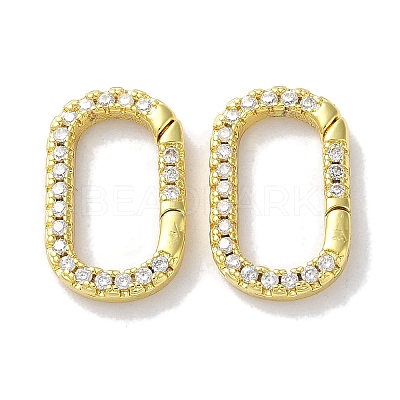 Rack Plated Brass Micro Pave Cubic Zirconia Clasps X-KK-Z039-06B-G-1