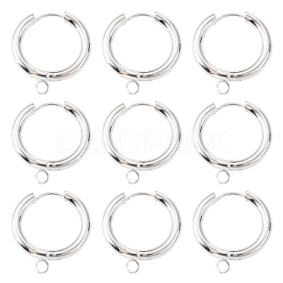 201 Stainless Steel Huggie Hoop Earring Findings STAS-P283-01J-S-1