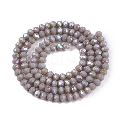 Electroplate Opaque Solid Color Glass Beads Strands EGLA-A044-P3mm-L10-1