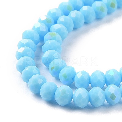 Electroplate Opaque Solid Color Glass Beads Strands X1-EGLA-A034-P8mm-L11-1