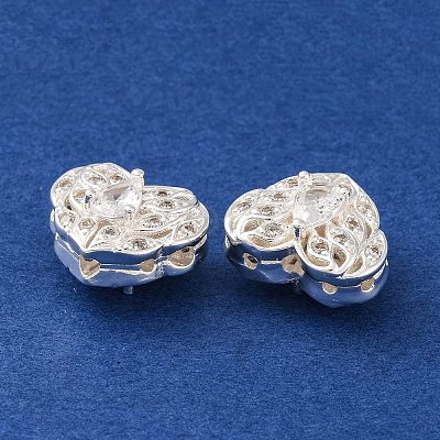 Brass Micro Pave Clear Cubic Zirconia Beads KK-S389-20S-1