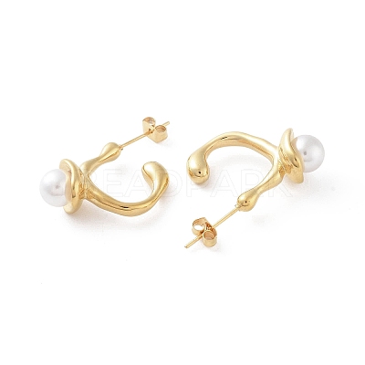 Iron Plating(IP) 304 Stainless Steel Stud Earrings EJEW-D095-11G-1