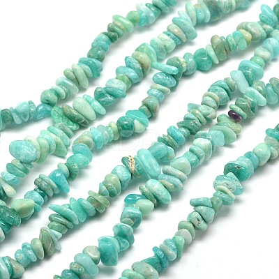 Natural Amazonite Chip Beads Strands X-G-M205-64A-1