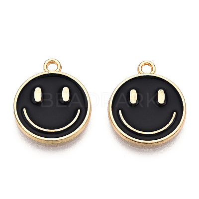 Light Gold Tone Alloy Enamel Pendants ENAM-N056-197F-1