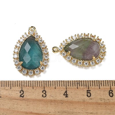Natural Colorful Fluorite Faceted Teardrop Pendants G-I375-01G-01-1