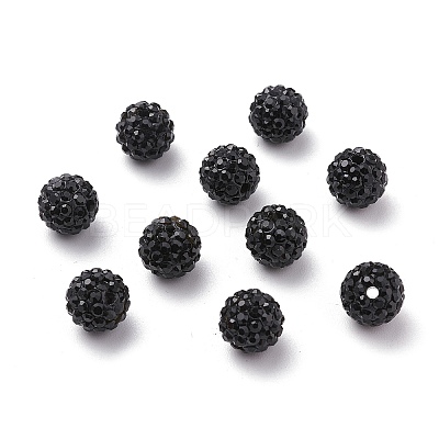 Polymer Clay Rhinestone Beads X-RB-C1438-10mm-A02-1