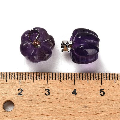 Natural Amethyst Pumpkin Charms G-K338-27P-08-1