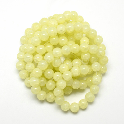 Baking Paint Crackle Glass Beads Strands X-DGLA-Q023-8mm-YS3-1