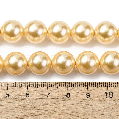 Electroplated Shell Pearl Beads Strands BSHE-G041-12mm-01-1