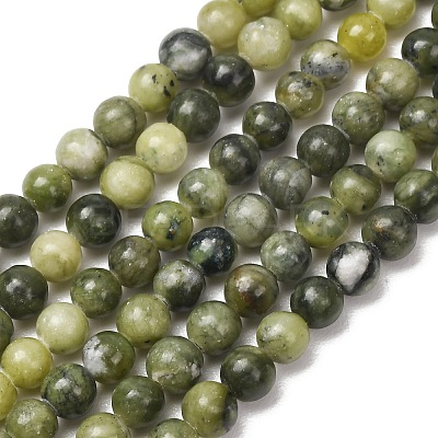 Natural Chinese Jade Beads Strands G-F363-6mm-1